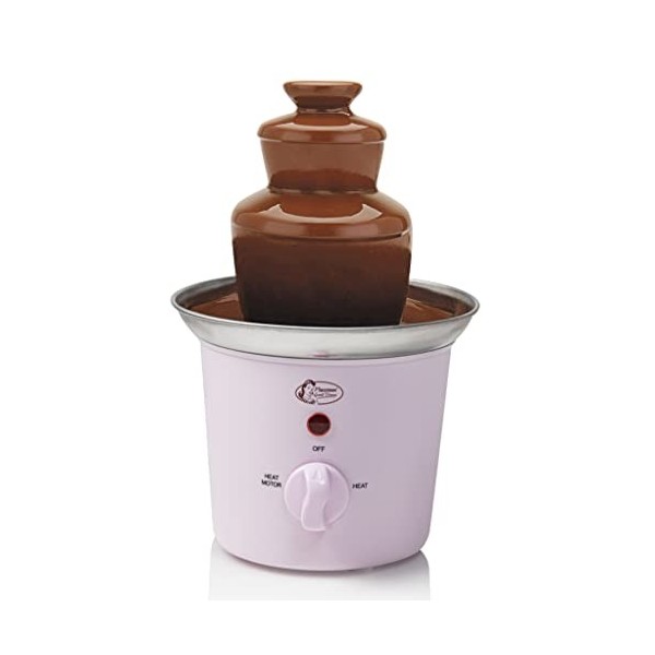 Bestron Fontaine à chocolat, 3 étages, petite fontaine à chocolat avec fonction de maintien au chaud, 60 watts, couleur: ment