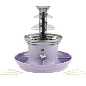 Petra PT3428PPVDEEU7 Fontaine de Chocolat 3 étages - 100 brochettes en bambou, 2 plateaus de service amovible, 0.5 L mini-fon