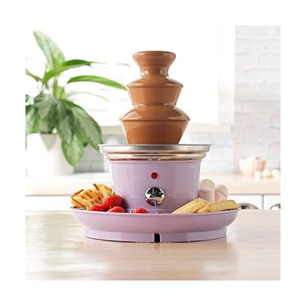 Petra PT3428PPVDEEU7 Fontaine de Chocolat 3 étages - 100 brochettes en bambou, 2 plateaus de service amovible, 0.5 L mini-fon