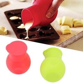2Pcs Silicone Chocolat Chauffant Pot Rouge et Vert Chocolat Fondant Pot Diviseur Chocolat Fondant Pot