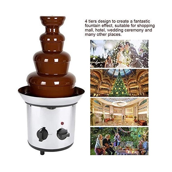 Fontaine électrique à 4 étages pour faire fondre le chocolat, Fontaine à Chocolat Princess 2000W grande machine à fondue univ