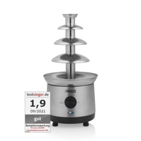 Fontaine à chocolat Princess XXL 292999 inox brossé - Acier inoxydable - 4 étages - 1,1 L - 190 W - Maintien au chaud [Exclus