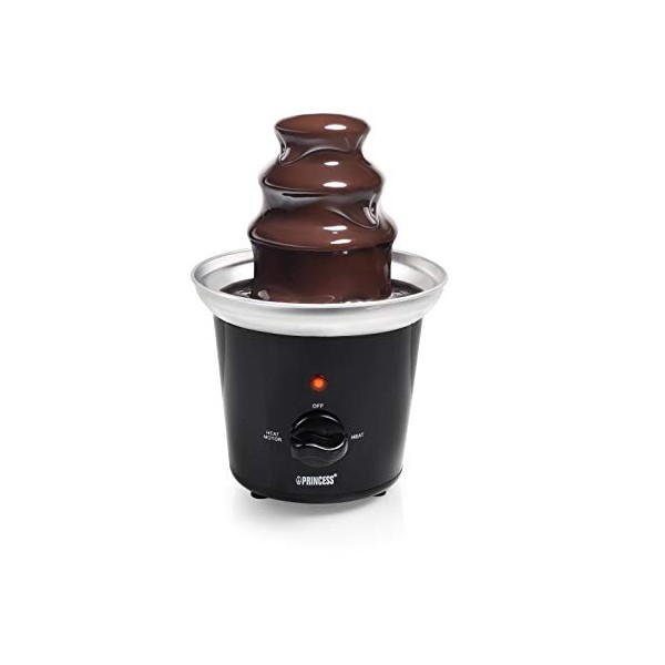 Fontaine à chocolat Princess XXL 292999 inox brossé - Acier inoxydable - 4 étages - 1,1 L - 190 W - Maintien au chaud [Exclus...