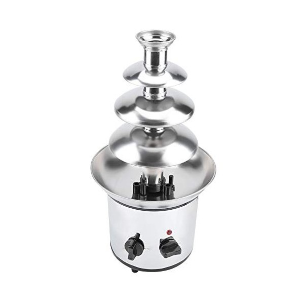Fondue à chocolat - Machine à fondue électrique en acier inoxydable - 4 étages - Pour centre commercial, hôtel, prise britann