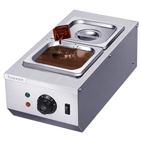 hzexun Tempéreuse À Chocolat Bain Marie Electrique Réchauffeur de Liquide Acier Inoxydable Capacité 6L 2 Réservoirs Maison Co