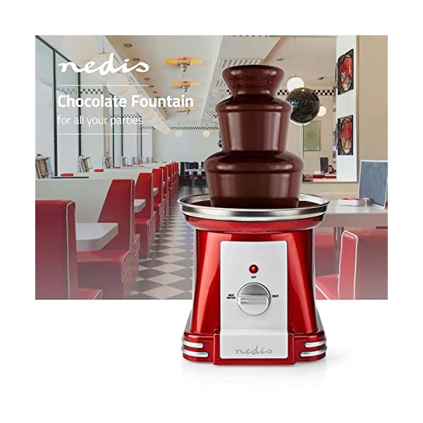 NEDIS FCCF100FRD bourdonnement de Chocolat, Plastique, Rouge
