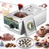 Huanyu Tempéreuse à chocolat avec 2 pots 30℃-110℃ Machine à fondre le chocolat Fondoir à chocolat commercial 800W Pot de fusi