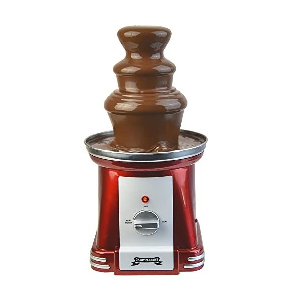 Gadgy Fontaine à Chocolat à 3 niveaux - Fontaine à Chocolat en Acier Inoxydable - Fontaine à Chocolat Retro Look - Fondue à C