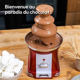 Gadgy Fontaine à Chocolat à 3 niveaux - Fontaine à Chocolat en Acier Inoxydable - Fontaine à Chocolat Retro Look - Fondue à C