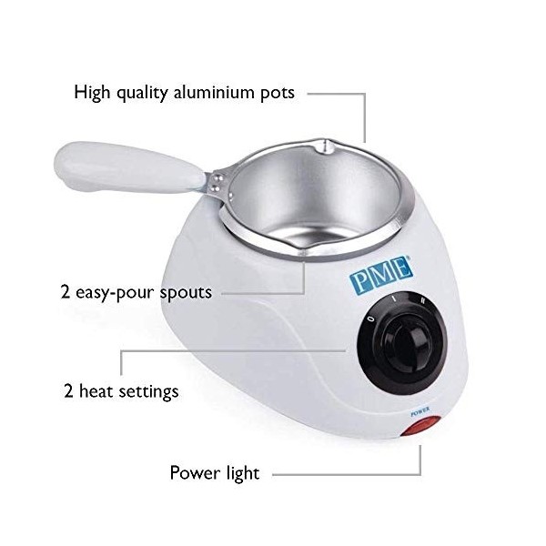 PME CM104 Fondoir à Chocolat Électrique, Blanc
