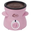 Bestron Fondue au chocolat pour 2 personnes, appareil a fondue au chocolat avec y compris 10 brochettes, 10 fourchettes et 1x