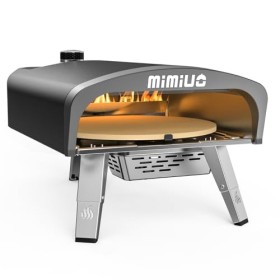 Mimiuo Four à pizza dextérieur au gaz avec système de rotation automatique et régulateur de gaz britannique, série Tisserie 