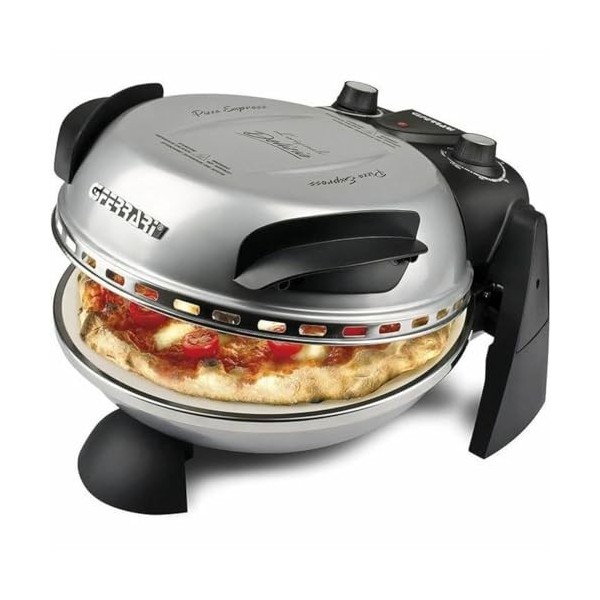 G3 Ferrari G10006 Pizza Exprimer Plaisir, Four Pizza, 1200 W, 400°C, Pierre Réfractaire diamètre 31 cm , Minuteur 5, Livre F...