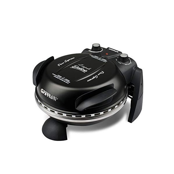 G3 Ferrari G10006 Pizza Exprimer Plaisir, Four Pizza, 1200 W, 400°C, Pierre Réfractaire diamètre 31 cm , Minuteur 5, Livre 