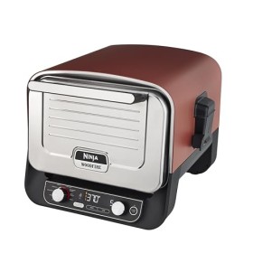 Ninja Woodfire Four à pizza extérieur électrique 8-en-1, rotissoire & fumoir barbecue avec grille, plaque pro-heat, pierre à 