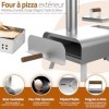 Four à Pizza Extérieur au Feu de Bois ● Transportable ● Acier Inoxydable à Double Isolation ● Surface de Cuisson XXL ● Flux d