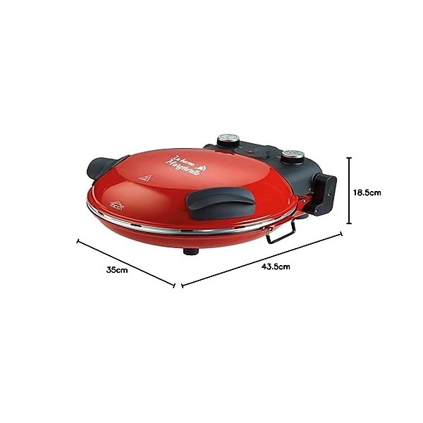 DCG MB2300 - Four Pizza Maker 1200 W minuteur et thermostat, rouge