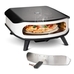 cozze® Four à pizza 17" avec pierre tournante, LED et porte, 6,0 kW/50 mbar, avec régulateur et tuyau de 1,1 m, parfait pour 