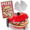 SPICE - Four à pizza CALIENTE avec pierre réfractaire 400 degrés résistance circulaire four P. 32 cm + 2 palettes aluminium 