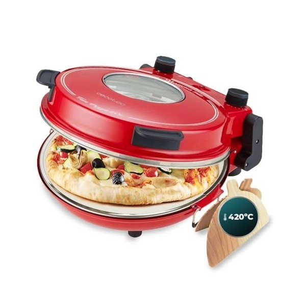Cecotec four-gril électrique pour pizza Fun Pizza&Co Mamma Mía, 1200 W, minuteur 15 minutes, température maximale de 420ºC en