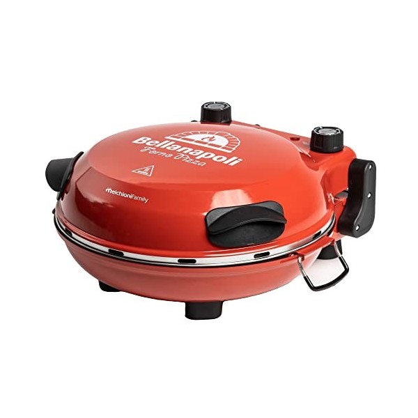 Melchioni Family | Four à Pizza électrique en 5 Minutes, BELLANAPOLI, Plaque Amovible en Pierre Réfractaire, Double Thermosta