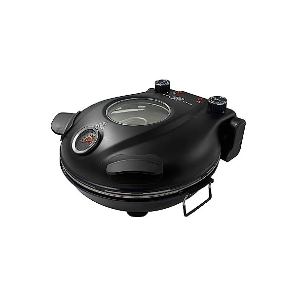 Klaif Four à Pizza éLectrique, 420 ℃, 1200 Watt, 5 Niveaux De TempéRature SéParéS, Plaque En Pierre 1200W RéSistante Aux Flam