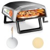 NutriChef Fours à pizza dextérieur portables de table – Four à pizza à gaz de 30,5 cm, pierre à pizza rotative à 360°, machi