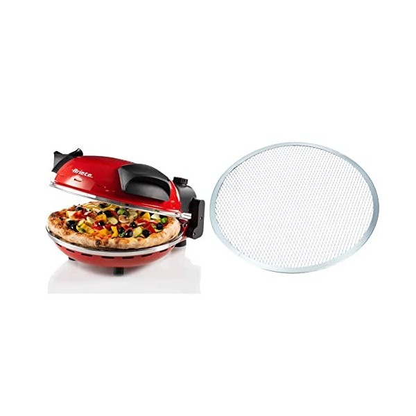 Ariete 909 Four à Pizza, 400 Degrés, Cuit une Pizza en 4 minutes, Plaque en Pierre Réfractaire de 33 cm de Diamètre & DE BUYE