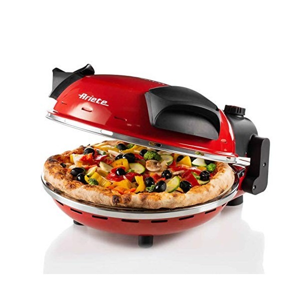 Ariete 909 Four à Pizza, 400 Degrés, Cuit une Pizza en 4 minutes, Plaque en Pierre Réfractaire de 33 cm de Diamètre & DE BUYE
