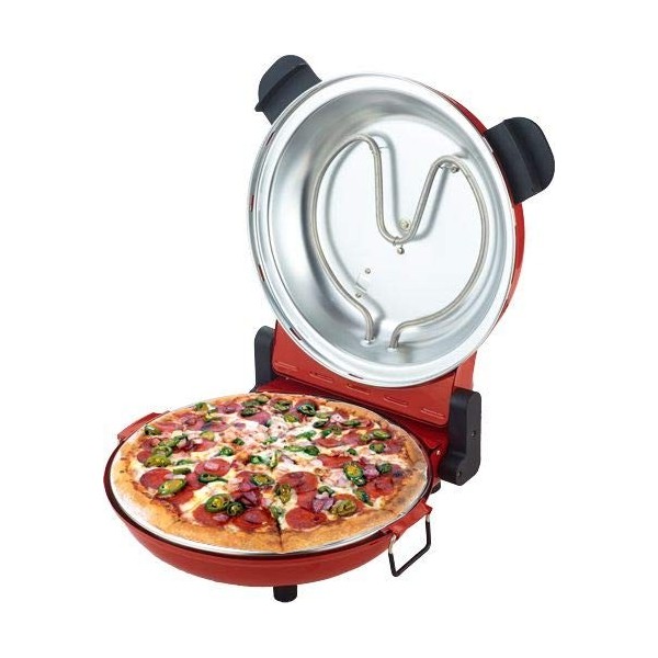 Sirge Osolemio Four à pizza 1200 W - 400 °C - [Pierre Réfractaire noire] - 30 cm - cuit les pizzas en 5 minutes - Double rési