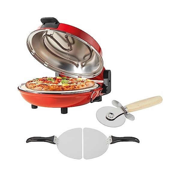 Petra PT5666VDE Four à pizza électrique, four dintérieur 1 200 W, 5 réglages de chaleur, préchauffage rapide, pizzas 30 cm e