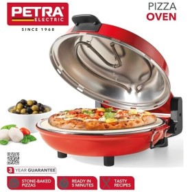 Petra PT5666VDE Four à pizza électrique, four dintérieur 1 200 W, 5 réglages de chaleur, préchauffage rapide, pizzas 30 cm e