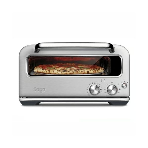 Sage - The Smart Oven Pizzaiolo - Four à Pizza - Performance du Four à Briques pour les Pizzas Chauffées au Bois - Acier Inox