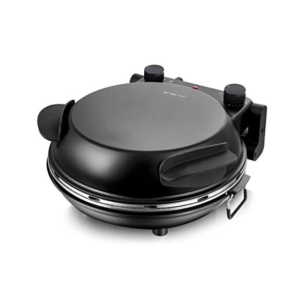 Emerio PM-129032.2 Four à pizza, plaque en pierre réfractaire, cuit des pizzas en peu de temps également pour pizza TK , dia