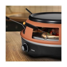Livoo - Four à pizza DOC304, 6 personnes, 1200W, mini pizza de ⌀ 10 cm, thermostat ajustable, plateau amovible, 6 mini pelles