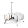H.Koenig Four à gaz pour Pizza GINO440, Inox, Surface de 30,5x30,5 cm, Pierre en cordiérite à Pizza, jusqu’à 450°C, Porte et 