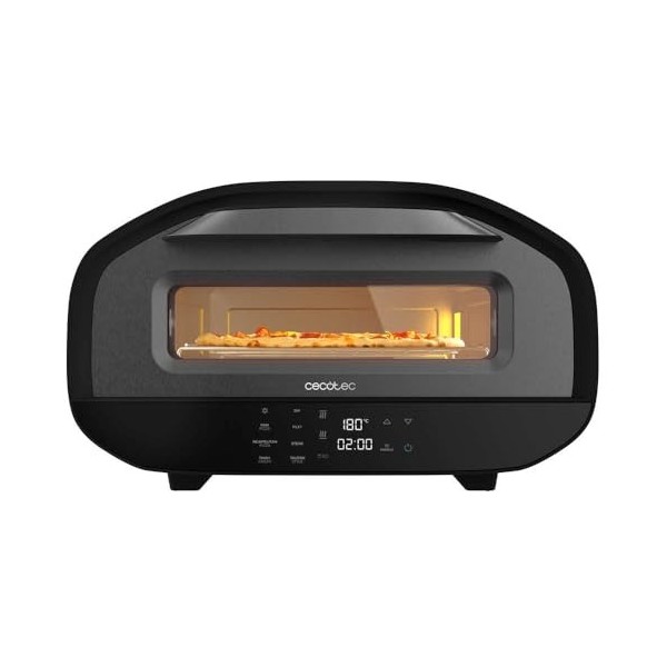 Cecotec Four à Pizza Electrique Pizza&Co Tifosi avec Fenêtre. 1700W, Capacité 12 Litres, Contrôle digital, Acier revêtu, 8 Fo