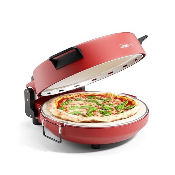 Clatronic® four à pizza | 350°C p. pizza italienne en pierre à la maison |électrique | aussi pour pizzas surgelées | pizza en