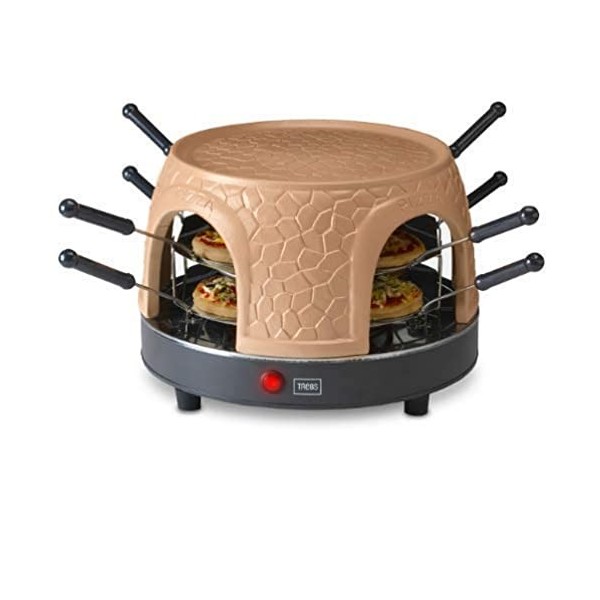 Trebs 99392 Pizzagusto - four à pizza avec dôme en terre cuite pour 8 personnes - dôme à pizza - 1000 watts - préparation en 