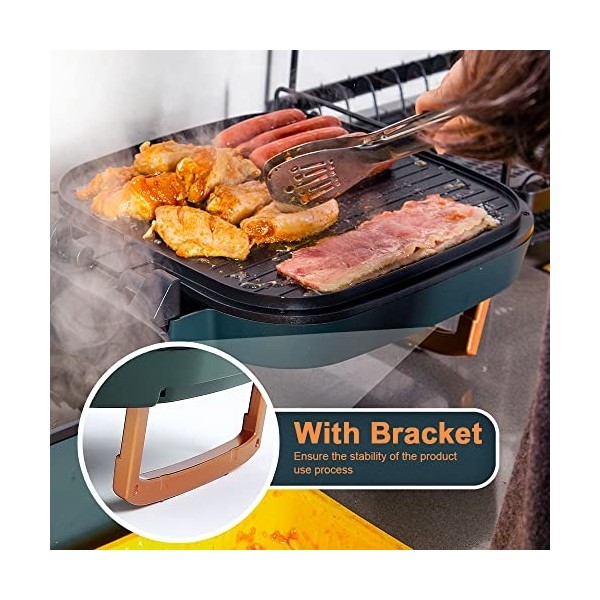 Gril électrique à Marmite, Uten Plaque électrique, Double Marmite Multifonctionnelle et Marmite Shabu 2 en 1, Cuisinière 1800