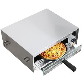 CROSSON Four électrique pour pizza surgelée d’intérieur avec minuterie de 30 minutes, porte vitrée et éclairage intérieur, 23