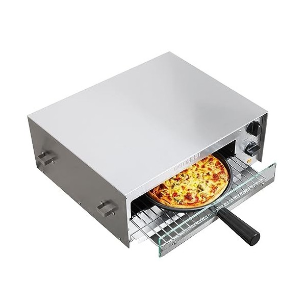 CROSSON Four électrique pour pizza surgelée d’intérieur avec minuterie de 30 minutes, porte vitrée et éclairage intérieur, 23