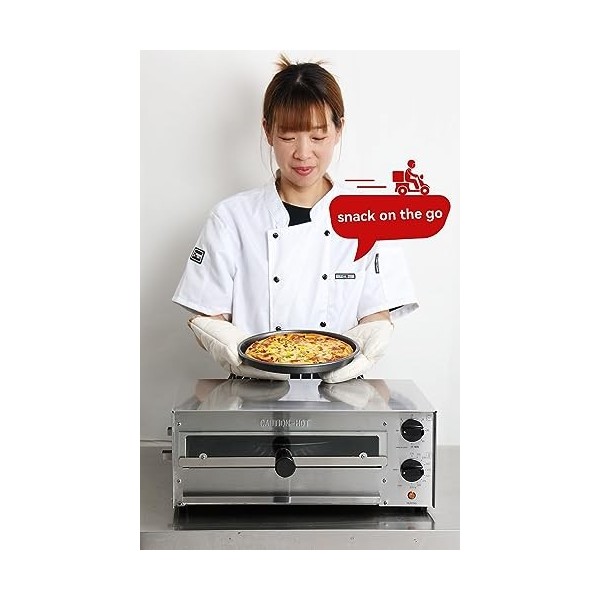 CROSSON Four électrique pour pizza surgelée d’intérieur avec minuterie de 30 minutes, porte vitrée et éclairage intérieur, 23
