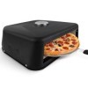 Four à Pizza Portable, Appareil à Pizza étanche Multifonctionnel avec Thermomètre pour Gril Extérieur, Pierre à Pizza, Noir