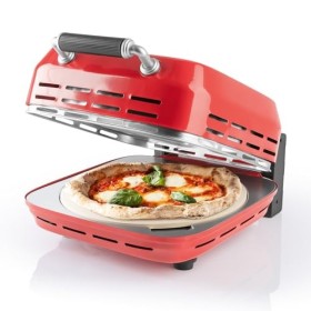 GOURMETmaxx Four à pizza électrique incl. pierre à pizza | 400°C, minuterie, 30 cm de diamètre | Idéal pour les tartes flambé