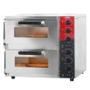 Four à pizza électrique professionnel CROSSON avec surface de cuisson 400x400 mm en pierre d’argile réfractaire pour pizza et