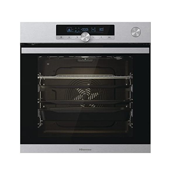 Hisense BSA66334PX Four pyrolytique à vapeur 100% + fonction friteuse à air sans huile, grande capacité 77 L, cuisson simulta