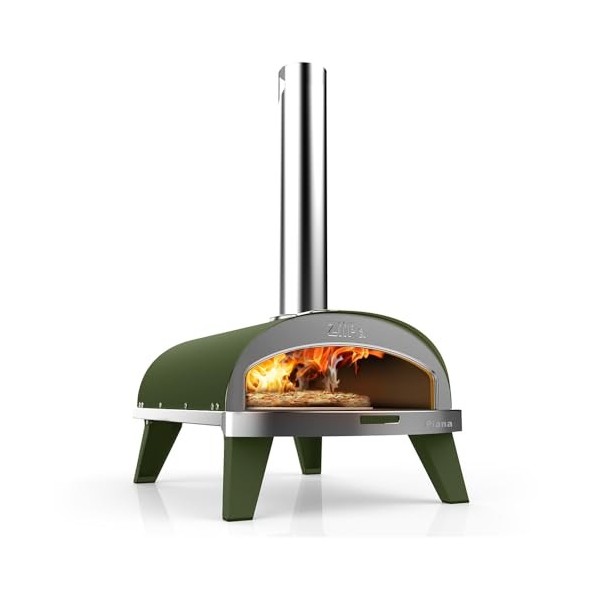 ZiiPa • Four à Pizza à Pellets • Piana • Couleur Argile • Compact et Innovant • Chauffe en 20 Min • Cuisson Rapide en 60 sec
