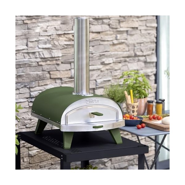ZiiPa • Four à Pizza à Pellets • Piana • Couleur Argile • Compact et Innovant • Chauffe en 20 Min • Cuisson Rapide en 60 sec