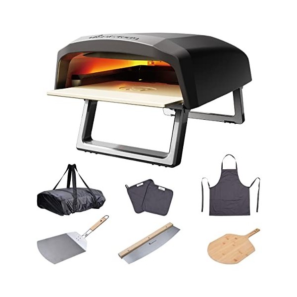 MasterPro Pizza Oven | Four à Pizza | Four à gaz portable Cuisson rapide jusquà 500ºC et planche à découper | Pizzas prêtes 